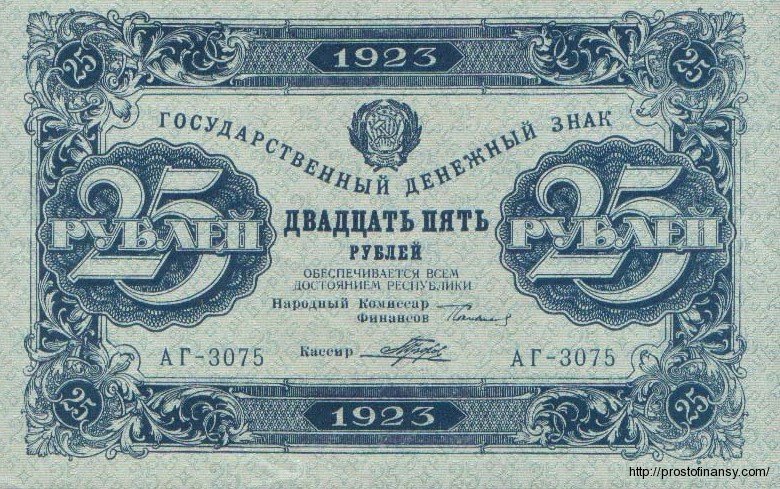 25 рублей 1923 года