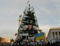 В Киеве на каркасе елки повесился житель Волыни